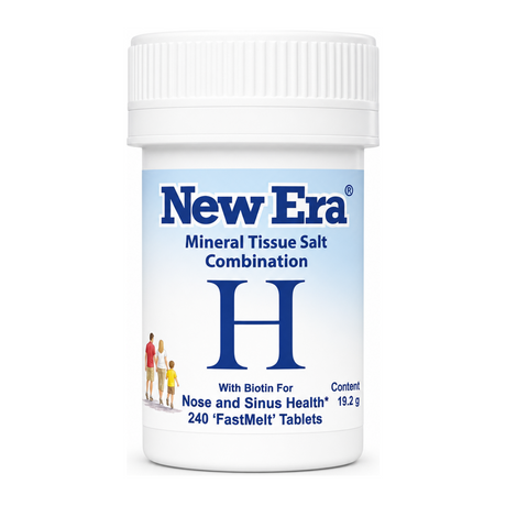 New Era Combination H - Nose & Sinus health 240 tablets by New Era Natural Remedies — front view showing product label and branding, studio product photo on white background
