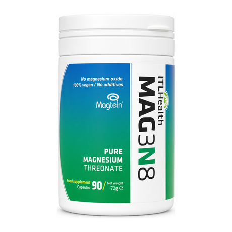 Mag365 Pure Magnesium Threonate by ITL Health Personal Care — front view showing product label and branding, studio product photo on white background