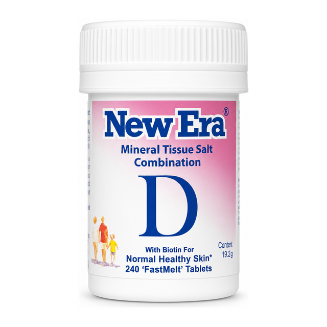New Era Combination D - for normal healthy skin 240 tablets by New Era Natural Remedies — front view showing product label and branding, studio product photo on white background