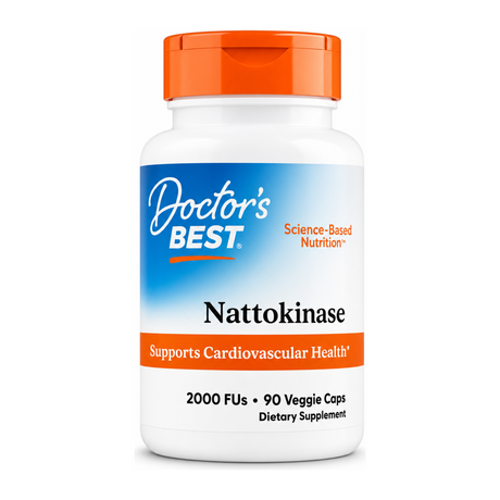 Doctor's Best Nattokinase, 2,000 FUs by Doctor's Best Natural Remedies — front view showing product label and branding, studio product photo on white background