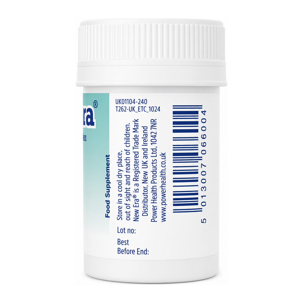 New Era Combination L - Sedentary Lifestyle. 240 tablets by New Era Natural Remedies — back view showing ingredients and product details, studio product photo on white background