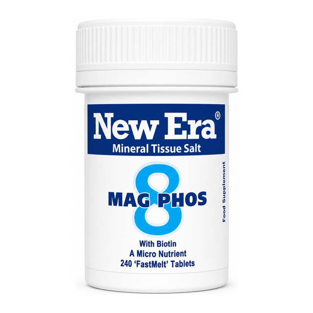 New Era No.8 Mag. Phos. 240 tablets by New Era Natural Remedies — front view showing product label and branding, studio product photo on white background