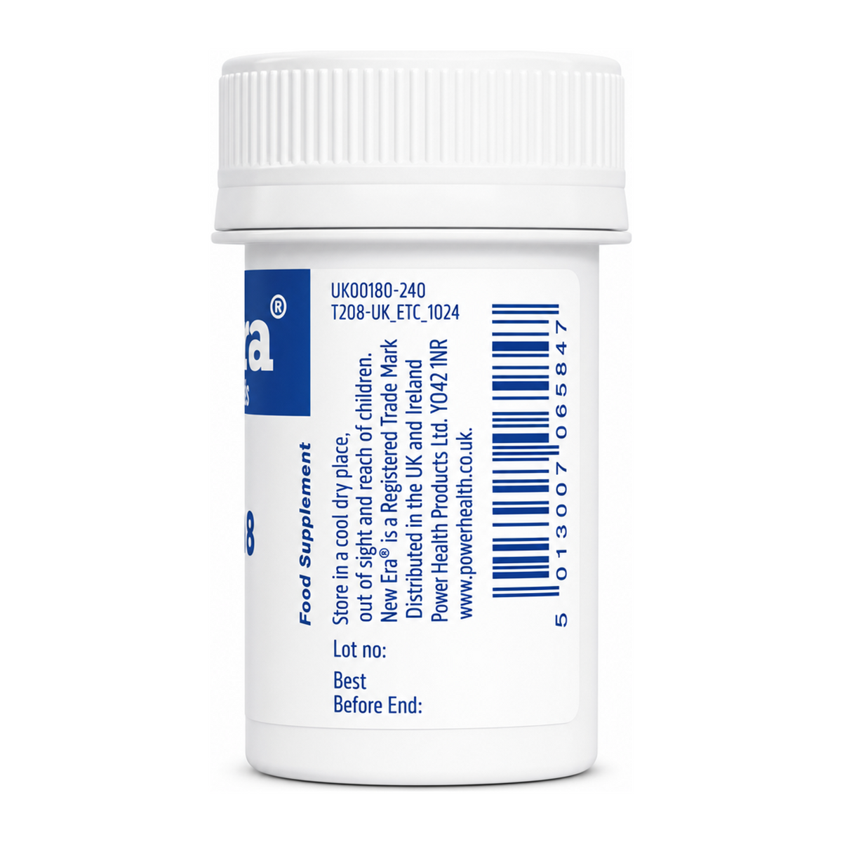 New Era No.8 Mag. Phos. 240 tablets by New Era Natural Remedies — back view showing ingredients and product details, studio product photo on white background