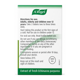 A.Vogel Echinaforce Echinacea Tablets by A.Vogel Natural Remedies — back view showing ingredients and product details, studio product photo on white background