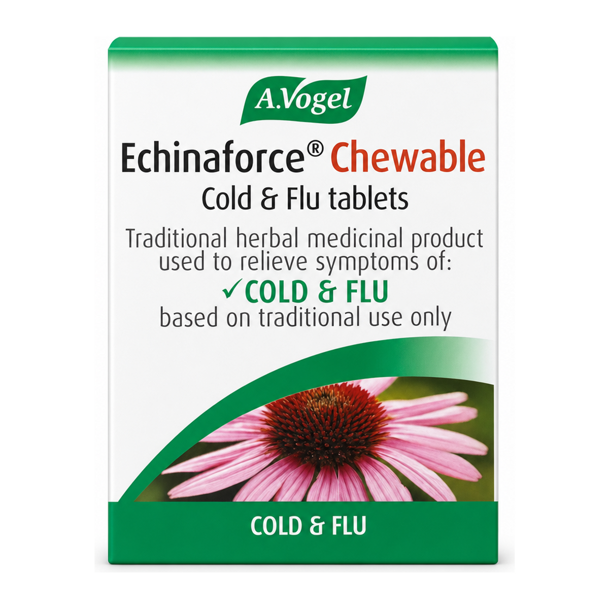 A.Vogel Echinaforce Chewable Tablets by A.Vogel Natural Remedies — front view showing product label and branding, studio product photo on white background