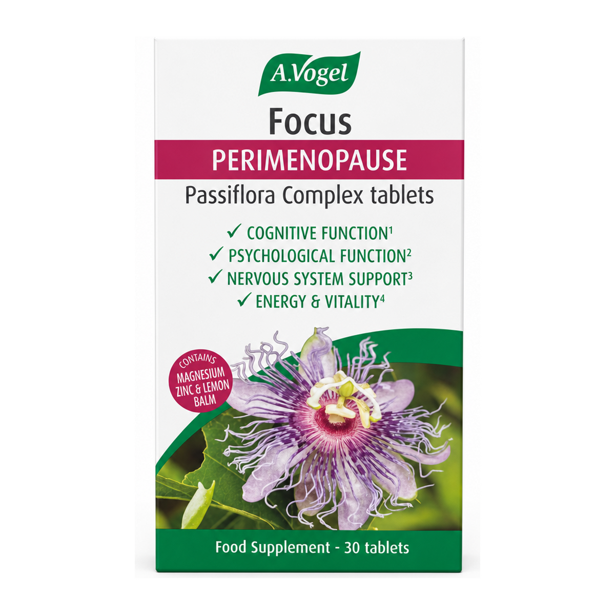 A.Vogel Perimenopause Focus by A.Vogel Natural Remedies — front view showing product label and branding, studio product photo on white background