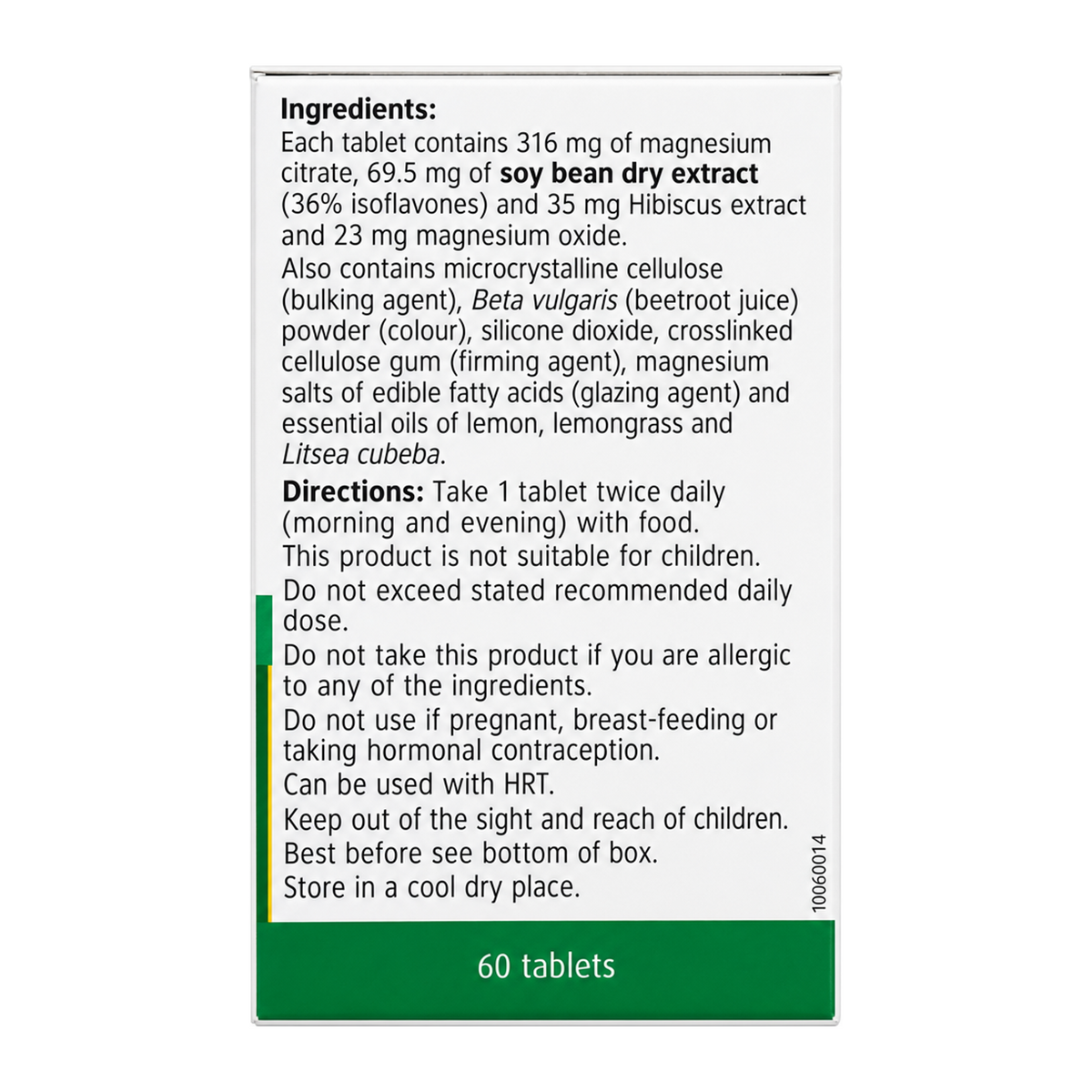 A.Vogel Menosan Menoforce Support by A.Vogel Natural Remedies — ingredients side panel, studio product photo on white background