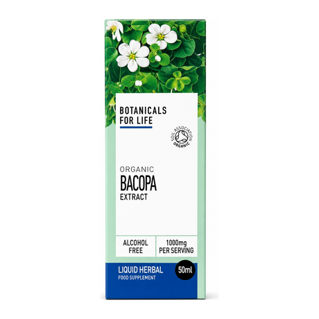 Botanicals For Life Organic Bacopa Extract 50 ml by Botanicals For Life Natural Remedies — front view showing product label and branding, studio product photo on white background