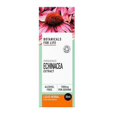 Botanicals For Life Organic Echinacea Extract by Botanicals For Life Natural Remedies — front view showing product label and branding, studio product photo on white background