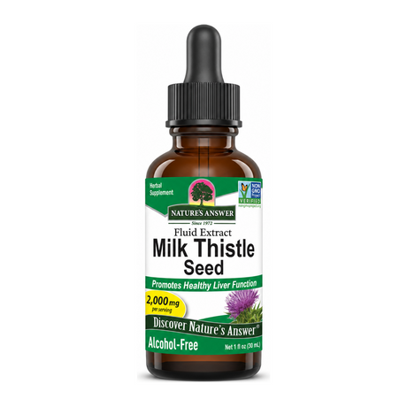NATURE'S ANSWER Milk Thistle Seed by Nature's Answer Vitamin & Mineral Supplements — front view showing product label and branding, studio product photo on white background