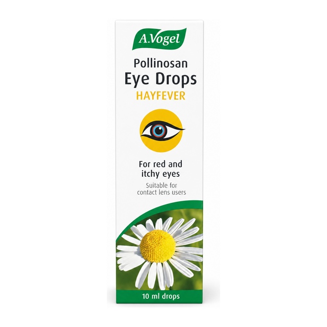 A.Vogel Pollinosan Hayfever Eye Drops by A.Vogel Natural Beauty — front view showing product label and branding, studio product photo on white background