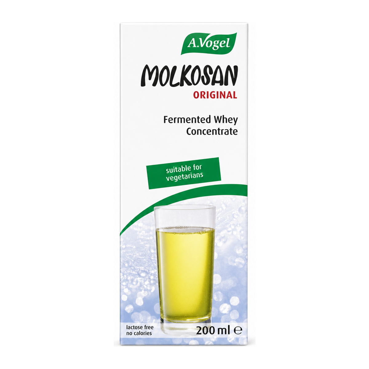 A Vogel Molkosan Original 200ml by A.Vogel Natural Remedies — front view showing product label and branding, studio product photo on white background