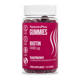 Natures Plus Biotin 5000 mcg Gummies by NaturesPlus Natural Remedies — front view showing product label and branding, studio product photo on white background