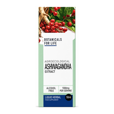 Botanicals For Life Agroecological Ashwagandha Extract by Botanicals For Life Natural Remedies — front view showing product label and branding, studio product photo on white background