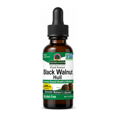 NATURE'S ANSWER Black Walnut Hulls by Nature's Answer Natural Remedies — front view showing product label and branding, studio product photo on white background