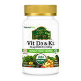 Source Of Life Garden SOL Garden Vit D3 & K2 by NaturesPlus Natural Remedies — front view showing product label and branding, studio product photo on white background