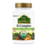 Nature's Plus Source of Life Garden Organic B-Complex by NaturesPlus Natural Remedies — front view showing product label and branding, studio product photo on white background