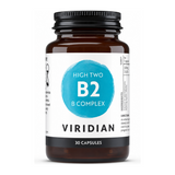 Viridian HIGH TWO B2 B Complex by Viridian Natural Remedies — front view showing product label and branding, studio product photo on white background