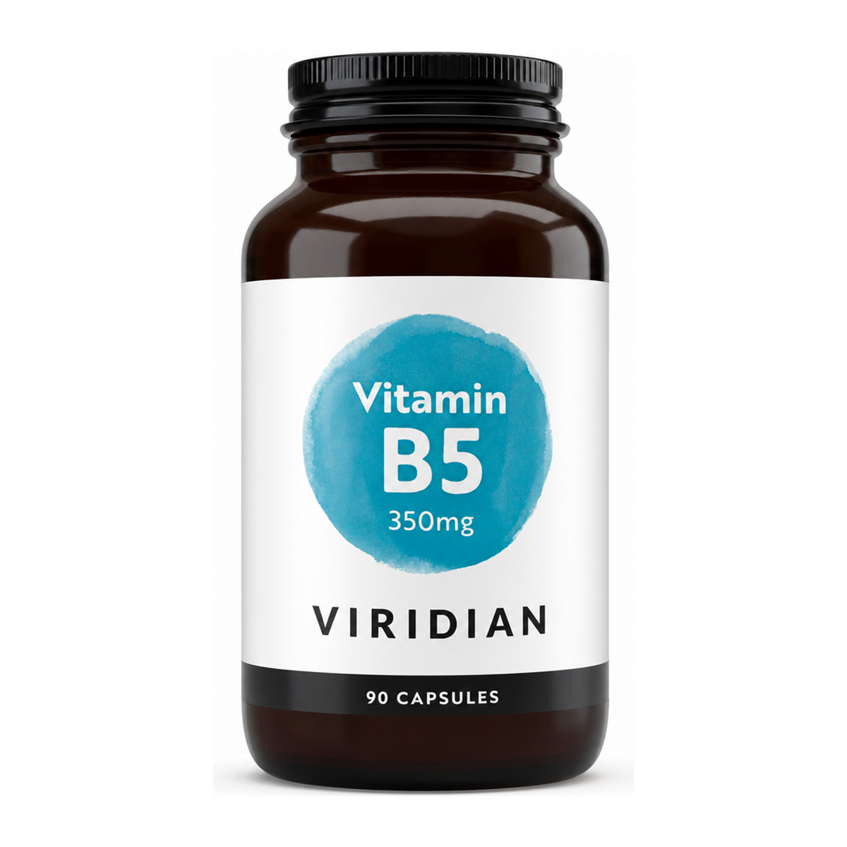 Viridian Vitamin B5 350mg by Viridian Natural Remedies — front view showing product label and branding, studio product photo on white background