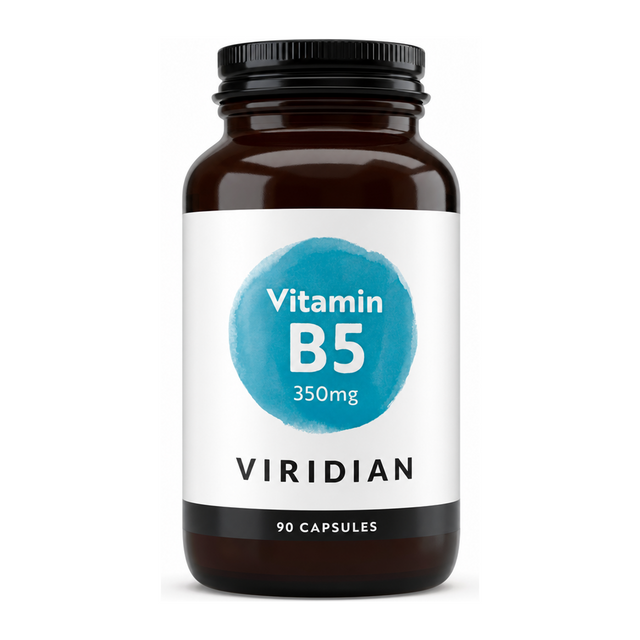 Viridian Vitamin B5 350mg by Viridian Natural Remedies — front view showing product label and branding, studio product photo on white background
