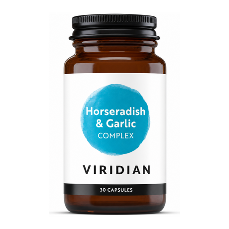 Viridian Horseradish & Garlic Complex by Viridian Natural Remedies — front view showing product label and branding, studio product photo on white background