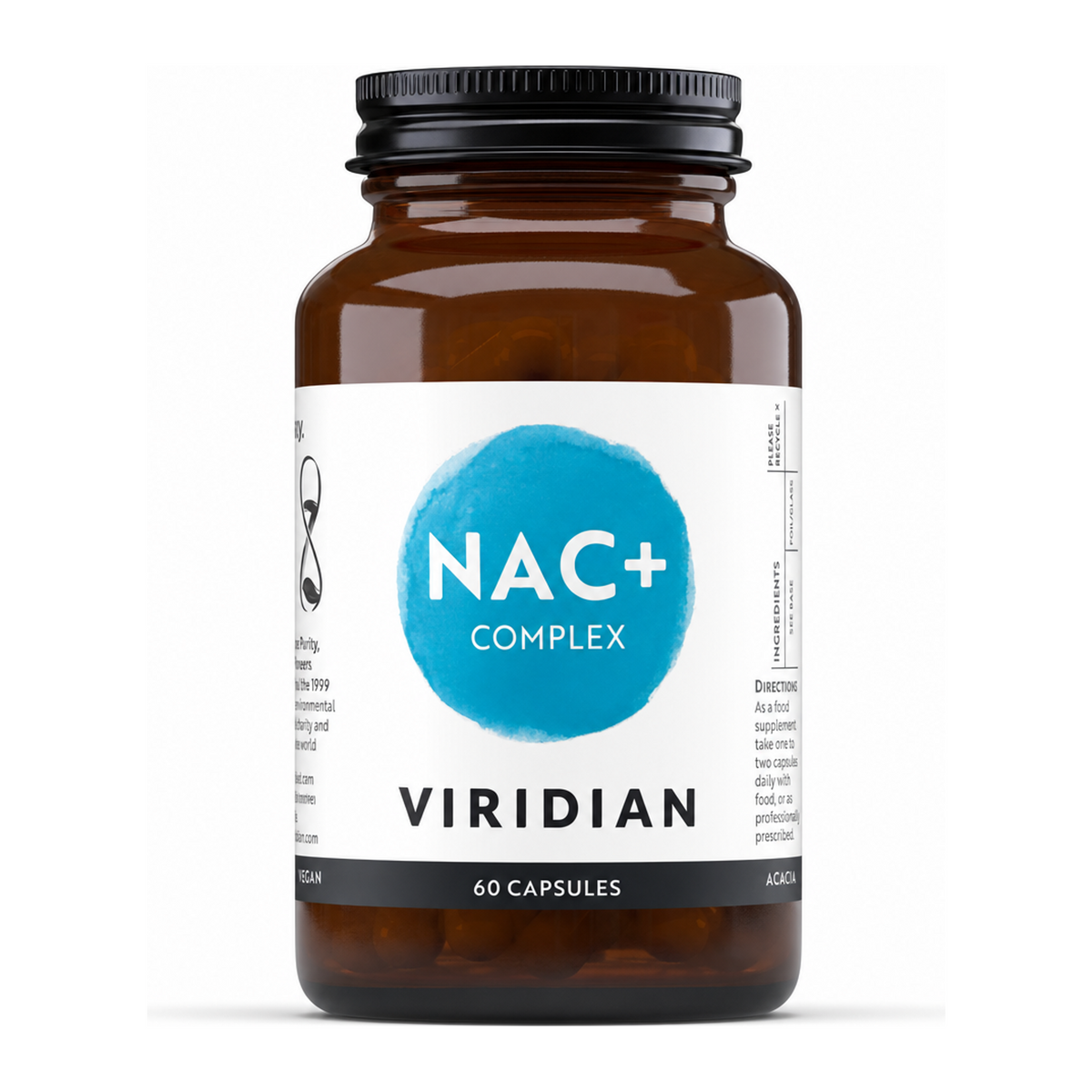 Viridian NAC+ by Viridian Natural Remedies — front view showing product label and branding, studio product photo on white background