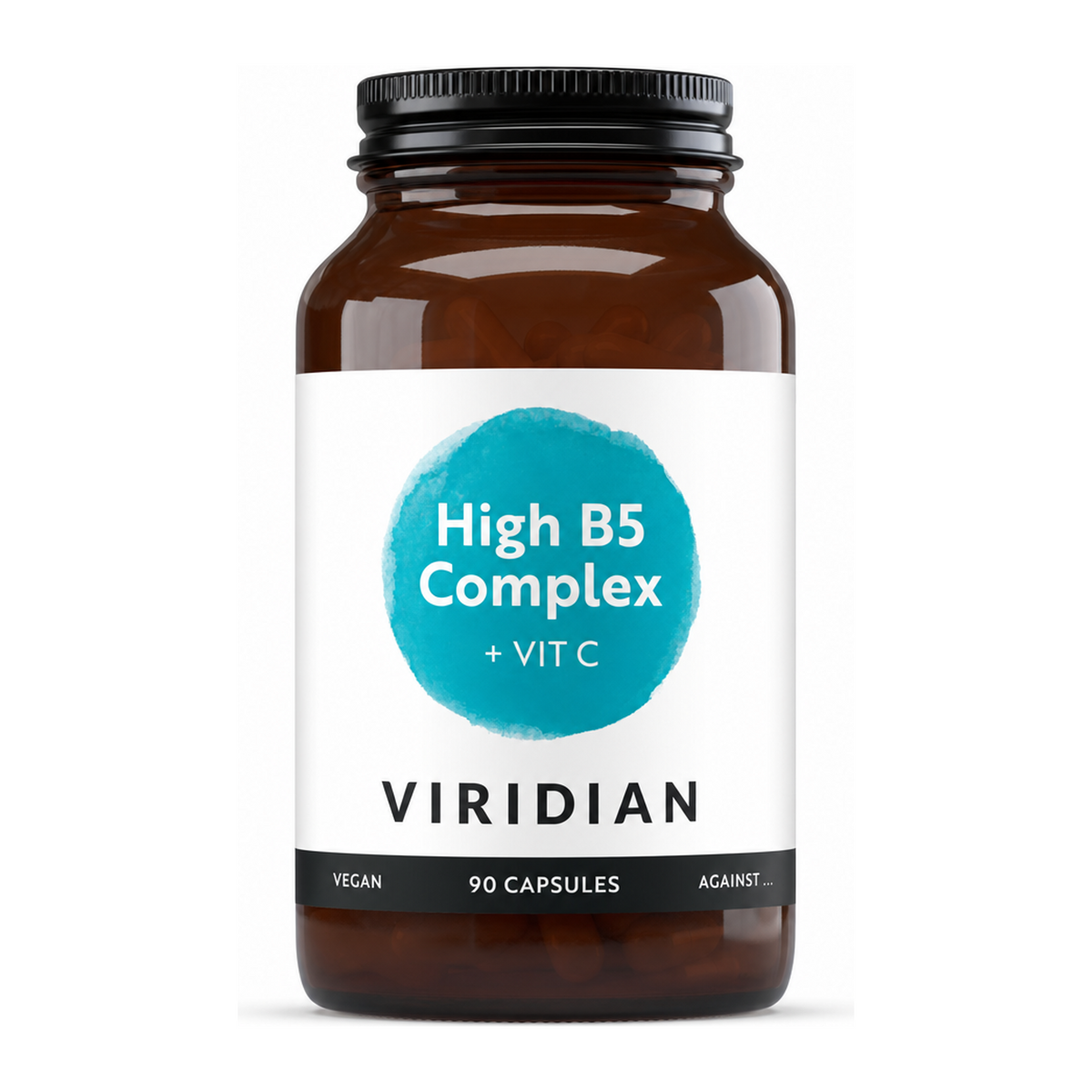 Viridian HIGH FIVE B-Complex plus Vitamin C by Viridian Natural Remedies — front view showing product label and branding, studio product photo on white background