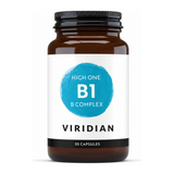 Viridian HIGH ONE Vitamin B1 w/ B-Complex by Viridian Natural Remedies — front view showing product label and branding, studio product photo on white background