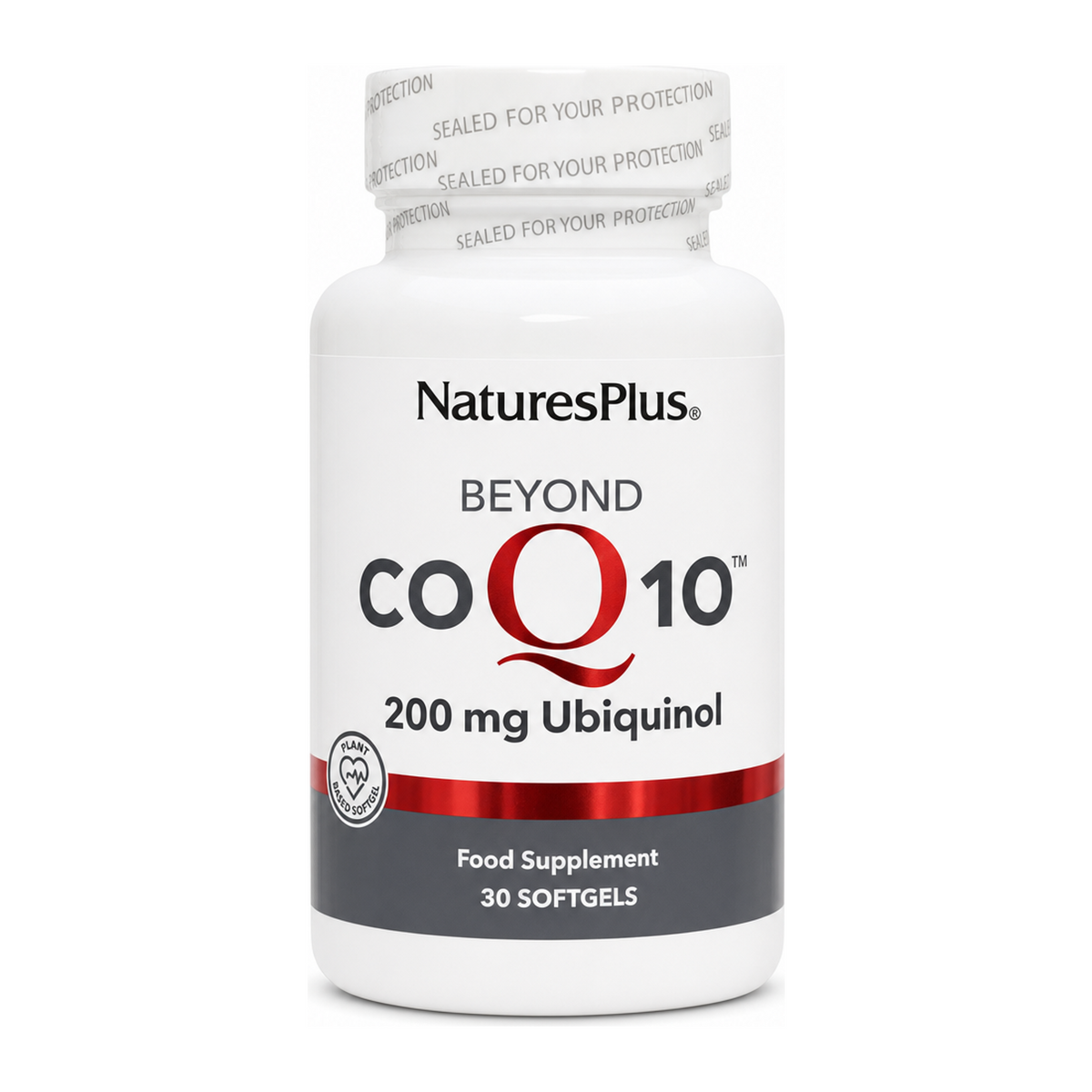 Nature's Plus Beyond CoQ10 200mg Ubiquinol Softgels by NaturesPlus Natural Remedies — front view showing product label and branding, studio product photo on white background