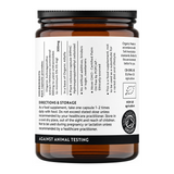 Viridian Organic Ashwagandha Extract by Viridian Natural Remedies — ingredients side panel, studio product photo on white background