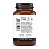 Viridian Andrographis Complex by Viridian Natural Remedies — back view showing ingredients and product details, studio product photo on white background
