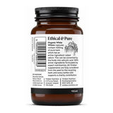 Viridian Organic White Willow 400mg by Viridian Natural Remedies — back view showing ingredients and product details, studio product photo on white background