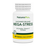 Natures Plus Sustained Release Mega-Stress by NaturesPlus Natural Remedies — front view showing product label and branding, studio product photo on white background