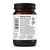 Viridian Saffron Extract by Viridian Natural Remedies — back view showing ingredients and product details, studio product photo on white background