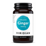 Viridian Organic Ginger Root 400mg by Viridian Natural Remedies — front view showing product label and branding, studio product photo on white background
