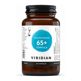 Viridian 65+ Formula Multivitamin by Viridian Natural Remedies — front view showing product label and branding, studio product photo on white background