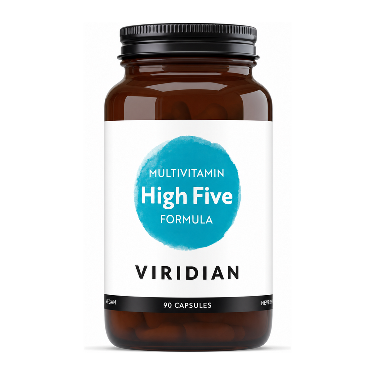 Viridian HIGH FIVE Multivit & Mineral Formula by Viridian Natural Remedies — front view showing product label and branding, studio product photo on white background