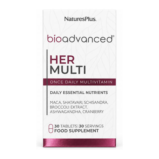 Natures Plus Her Journey Once Daily Multi by NaturesPlus Vitamin & Mineral Supplements — front view showing product label and branding, studio product photo on white background