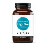 Viridian HIGH FIVE Multivit & Mineral Formula by Viridian Natural Remedies — front view showing product label and branding, studio product photo on white background