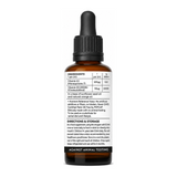 Viridian Nutrition Vitamin D3+K2 Liquid by Viridian Natural Remedies — nutrition facts side panel, studio product photo on white background