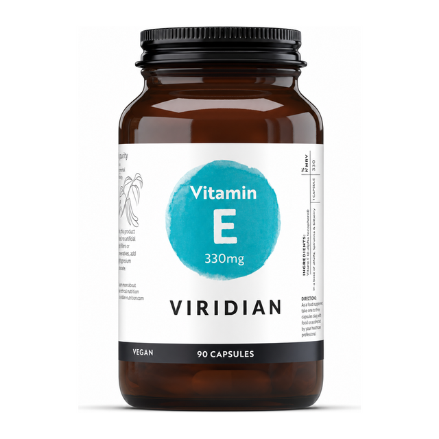 Viridian Vitamin E 400IU by Viridian Natural Remedies — front view showing product label and branding, studio product photo on white background
