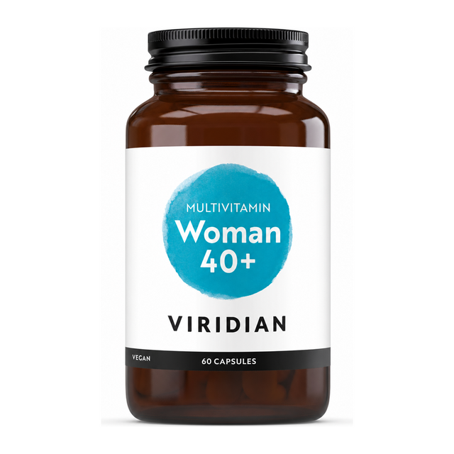 Viridian Woman 40+ Multivitamin by Viridian Natural Remedies — front view showing product label and branding, studio product photo on white background