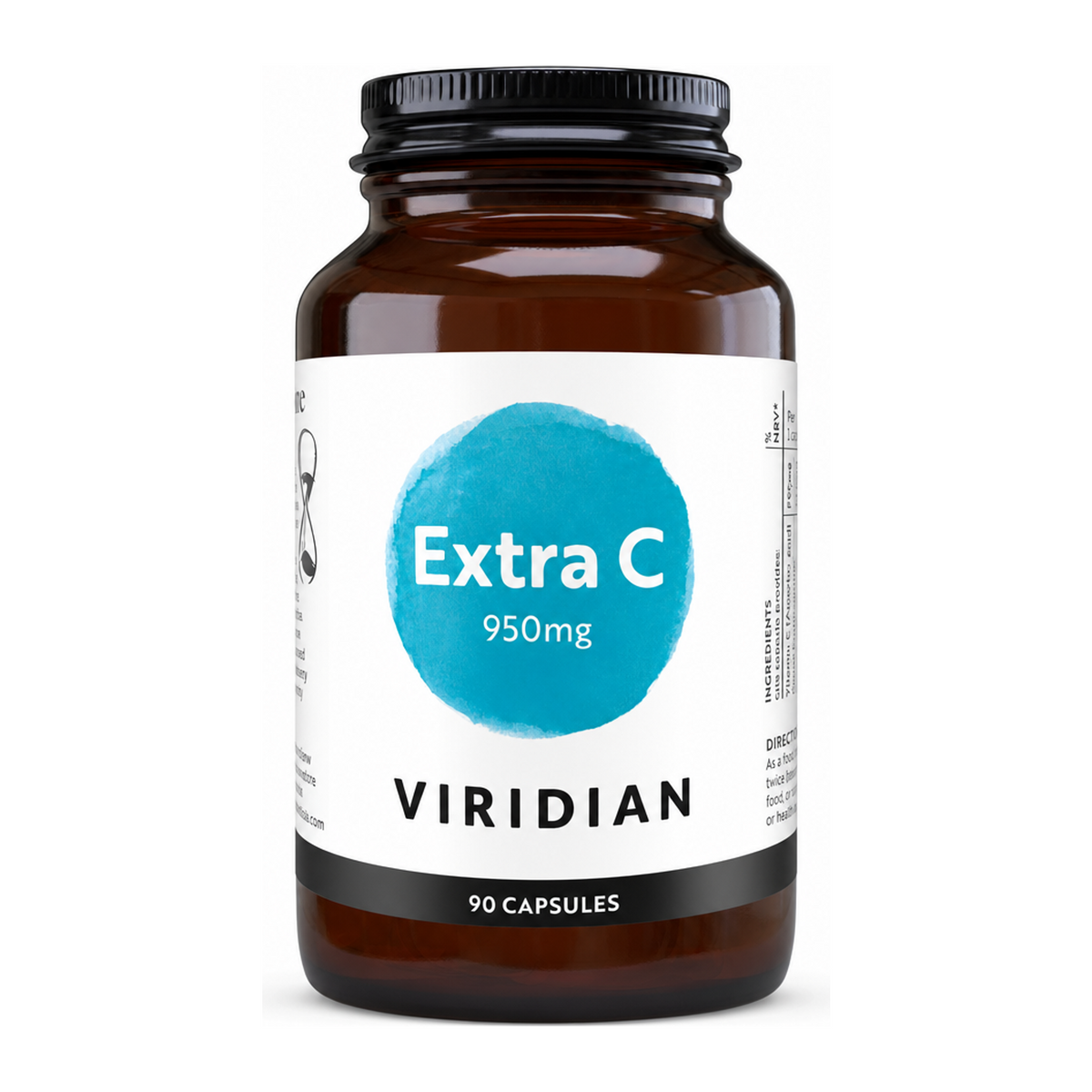 Viridian Extra C 950mg by Viridian Natural Remedies — front view showing product label and branding, studio product photo on white background