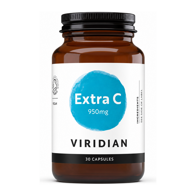 Viridian Extra C 950mg by Viridian Natural Remedies — front view showing product label and branding, studio product photo on white background