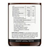 Viridian Balanced Iron (15mg) Complex by Viridian — nutrition facts side panel, studio product photo on white background