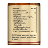 Solgar Potassium by Solgar Natural Remedies — ingredients side panel, studio product photo on white background