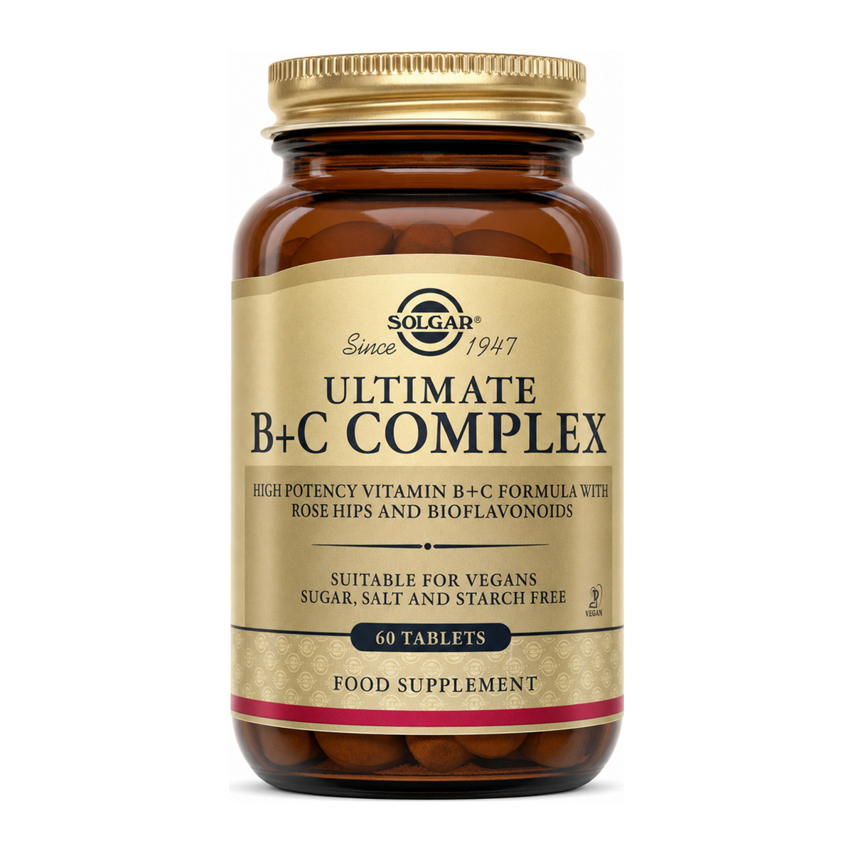 Solgar Ultimate B+C Complex by Solgar Natural Remedies — front view showing product label and branding, studio product photo on white background