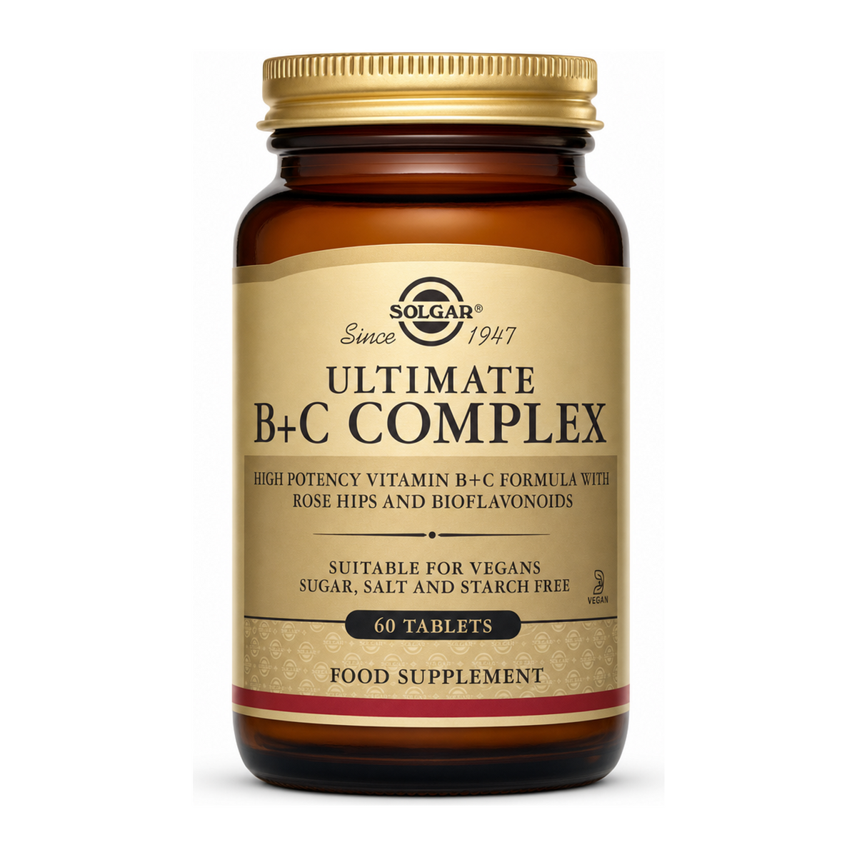 Solgar Ultimate B+C Complex by Solgar Natural Remedies — front view showing product label and branding, studio product photo on white background