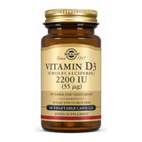 Solgar Vitamin D3 (Cholecalciferol) 2200 IU by Solgar Natural Remedies — front view showing product label and branding, studio product photo on white background