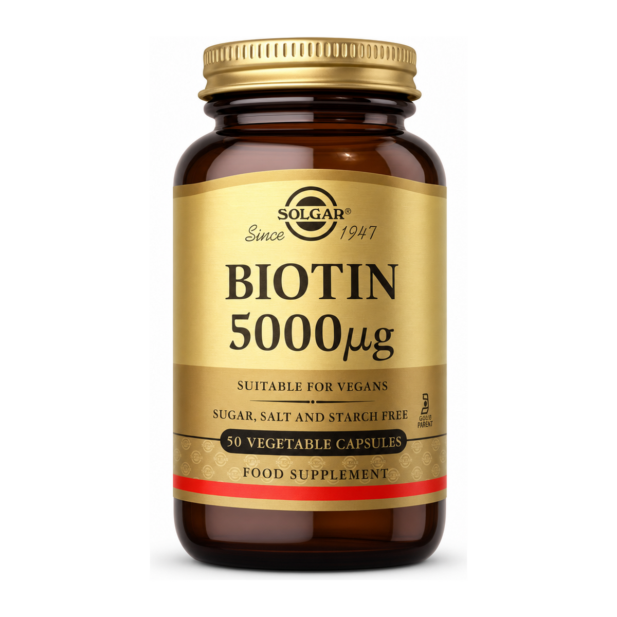 Solgar Biotin 5000 mcg by Solgar Natural Remedies — front view showing product label and branding, studio product photo on white background